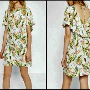ZARA BIRDS OF PARADISE RUFFLE DRESS